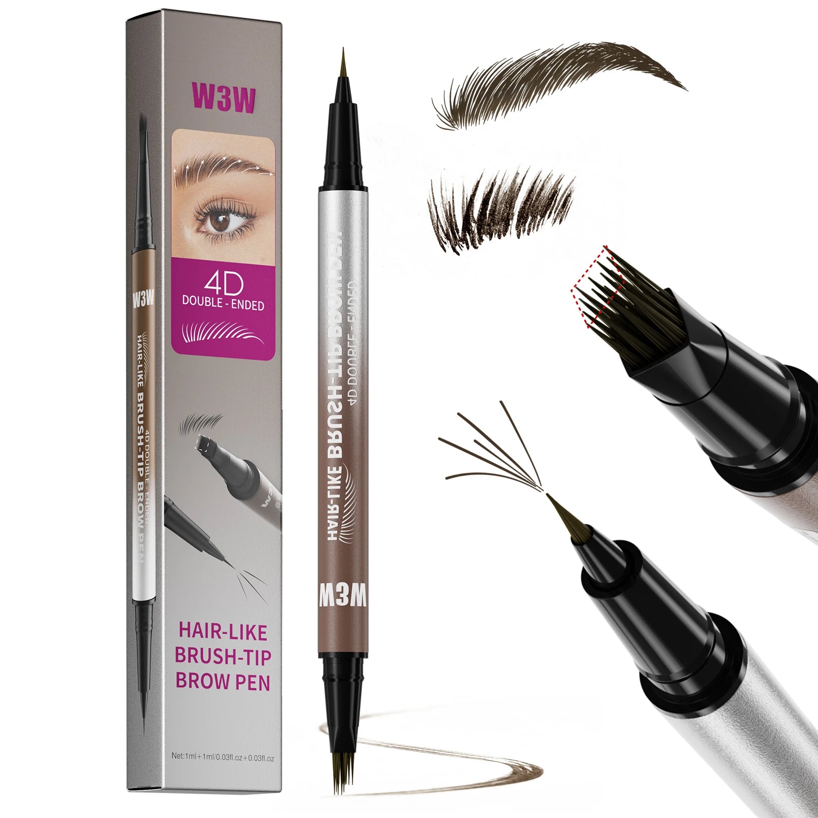 2-in-1 dual-ended eyebrow pen