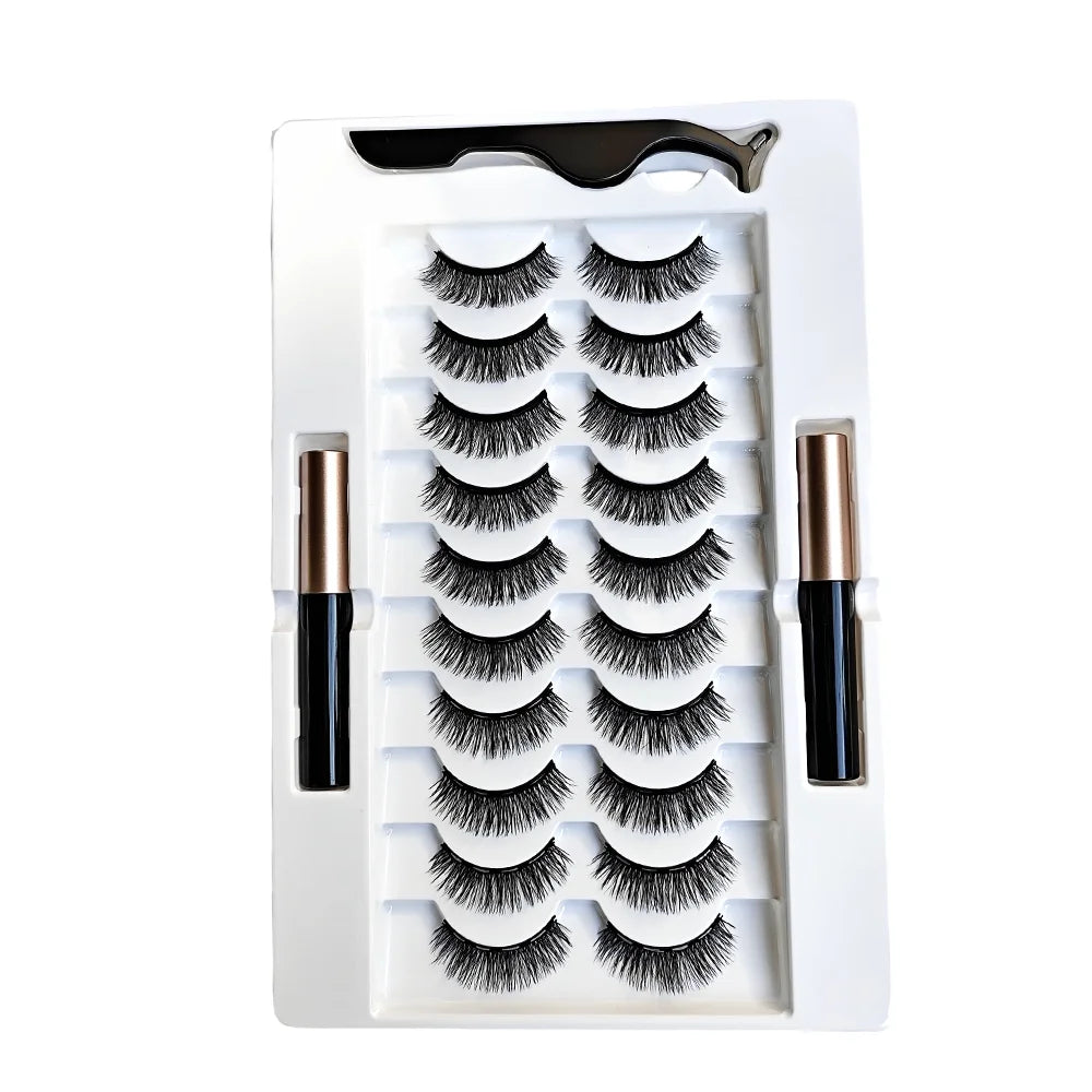 10 pairs magnetic lashes and eyeliner set