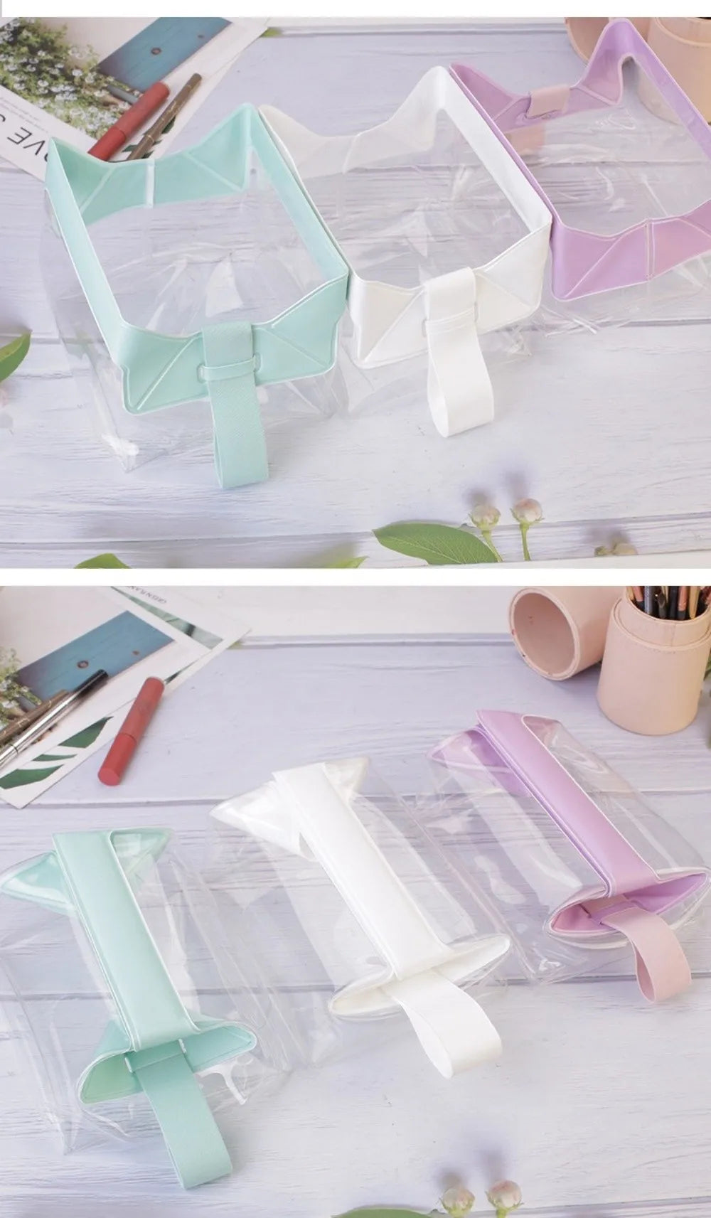 Clear PVC Toiletry Bag with Magnetic Closure