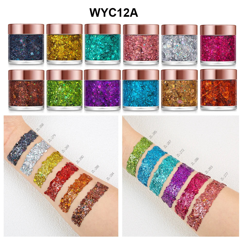 Chunky Glitter Gel 12 Colors