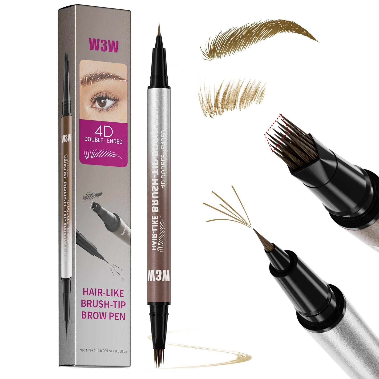 2-in-1 dual-ended eyebrow pen