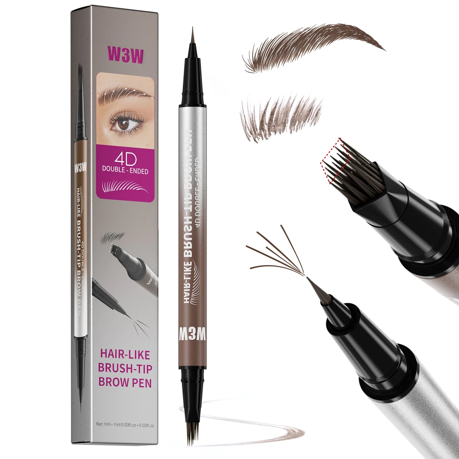 2-in-1 dual-ended eyebrow pen