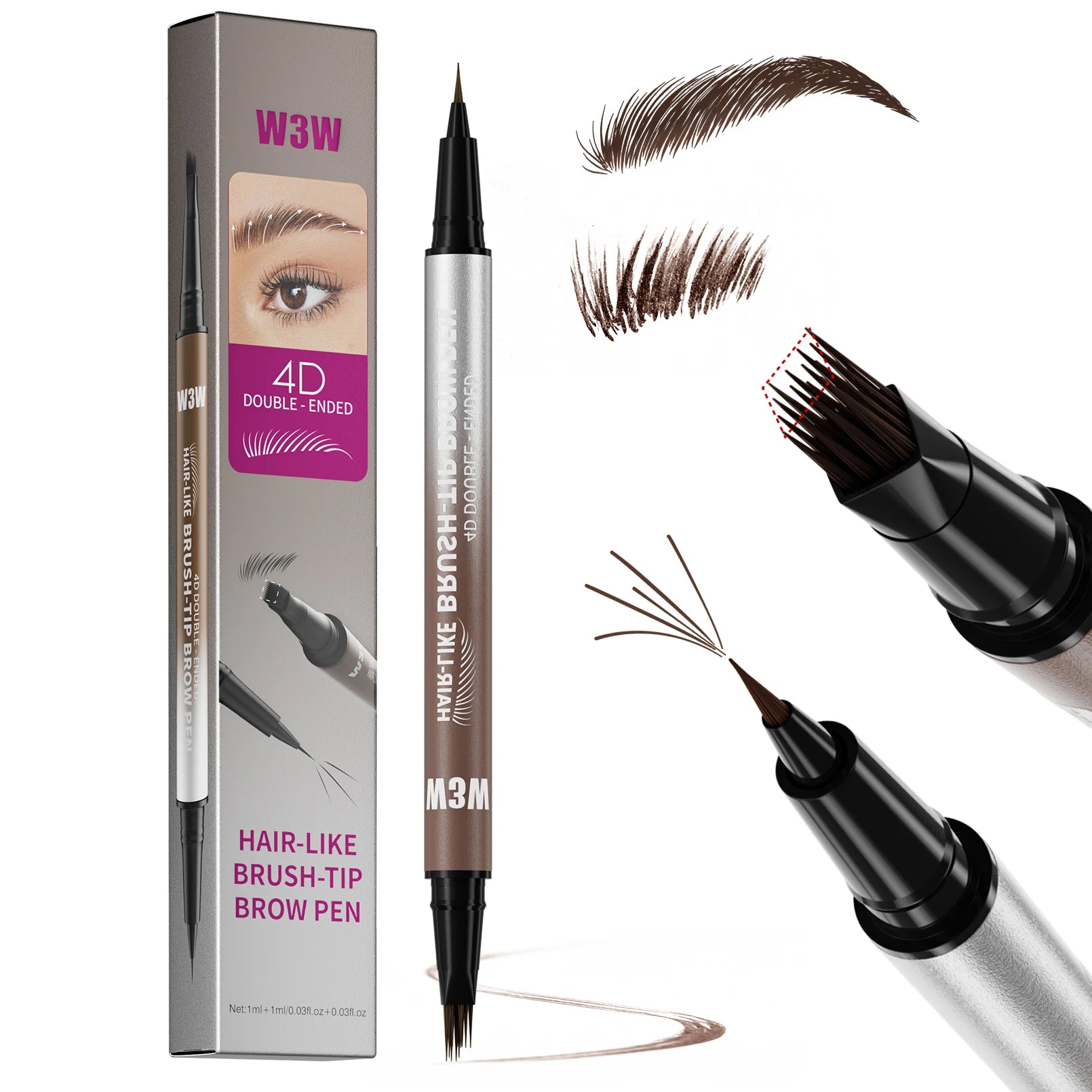 2-in-1 dual-ended eyebrow pen